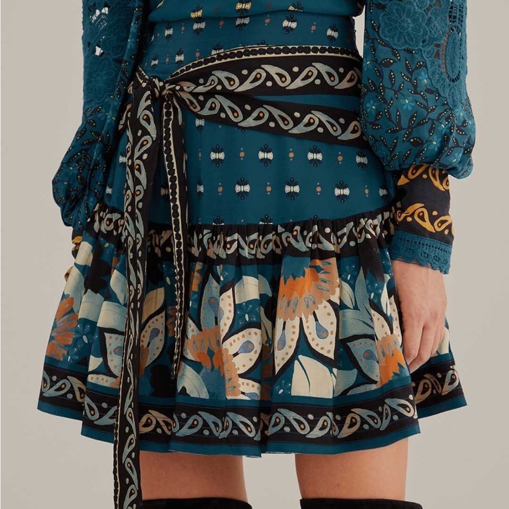 FARM RIO Blue Ainika Chill Mini Skirt Size XXS